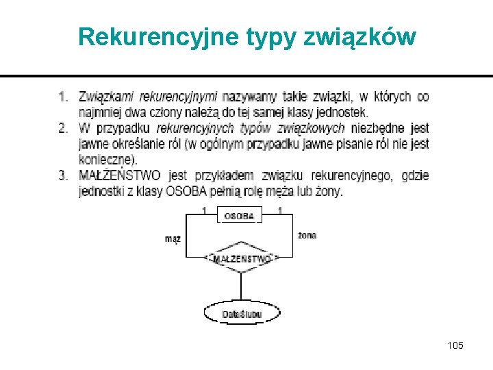 Rekurencyjne typy związków 105 