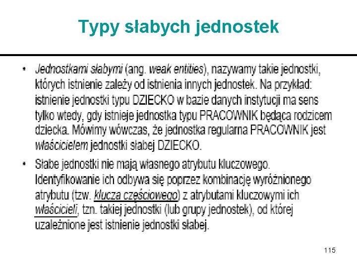 Typy słabych jednostek 115 