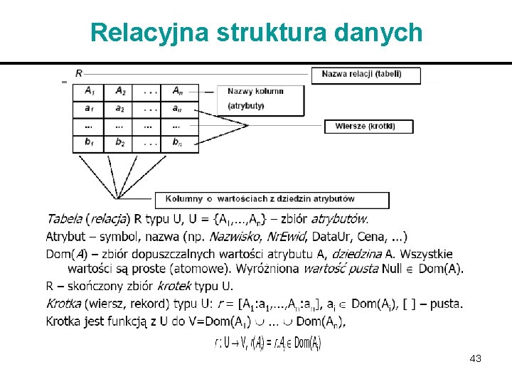 Relacyjna struktura danych 43 