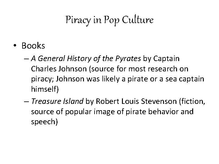 Piracy in Pop Culture • Books – A General History of the Pyrates by
