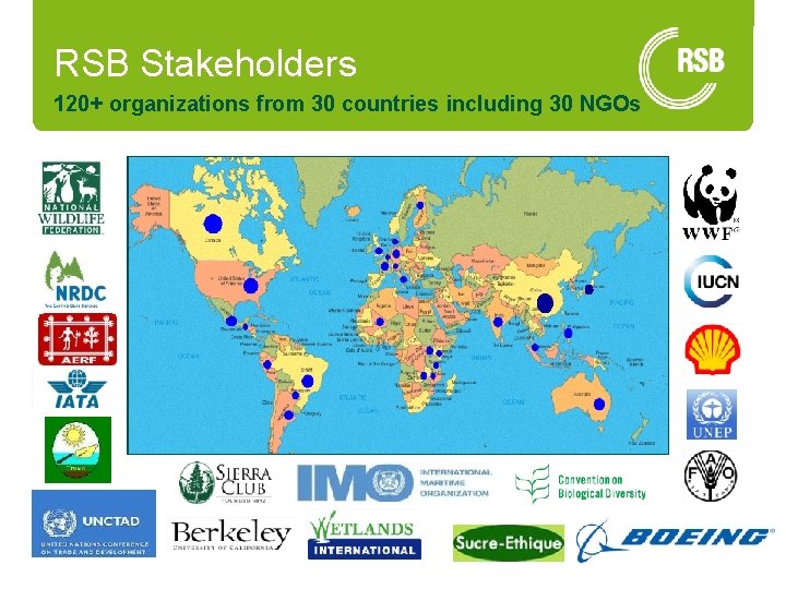 RSB Stakeholders 120+ organizations from 30 countries including 30 NGOs 7 24/06/2015 