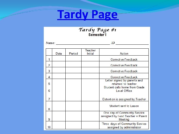 Tardy Page 