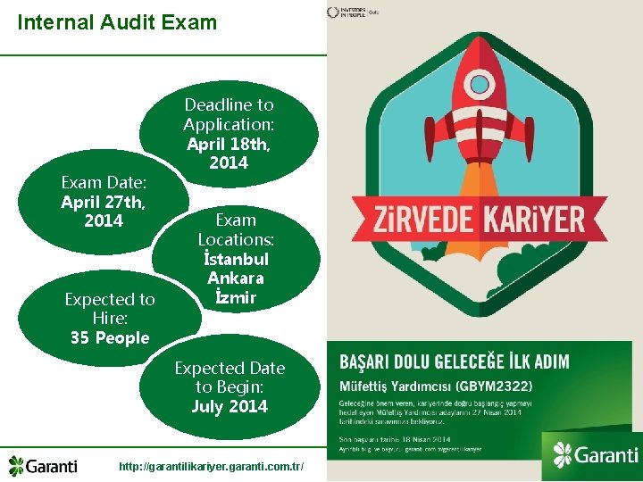 Internal Audit Exam Date: April 27 th, 2014 Expected to Hire: 35 People Deadline