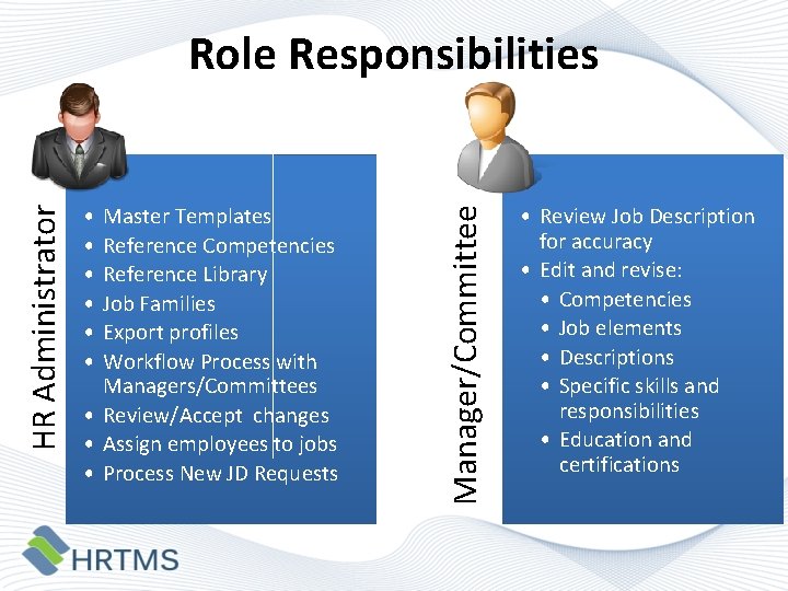  • • • Master Templates Reference Competencies Reference Library Job Families Export profiles