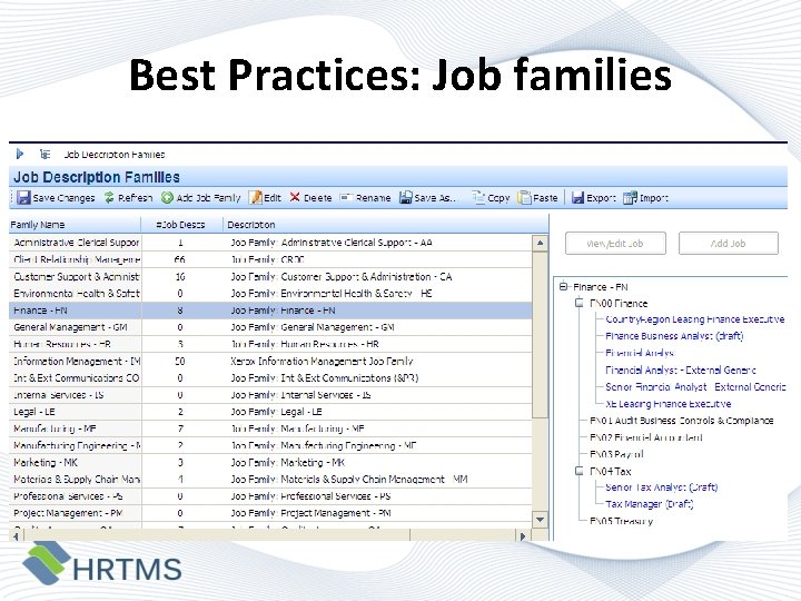 Best Practices: Job families 