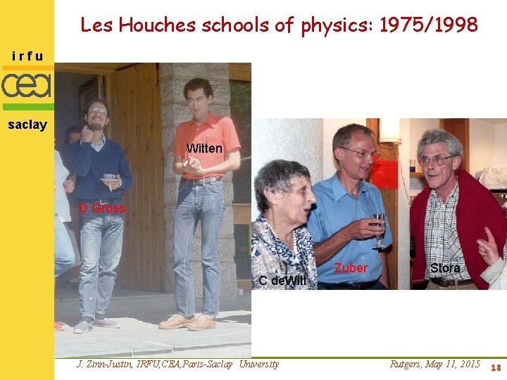 Les Houches schools of physics: 1975/1998 irfu saclay Witten D Gross C de. Witt