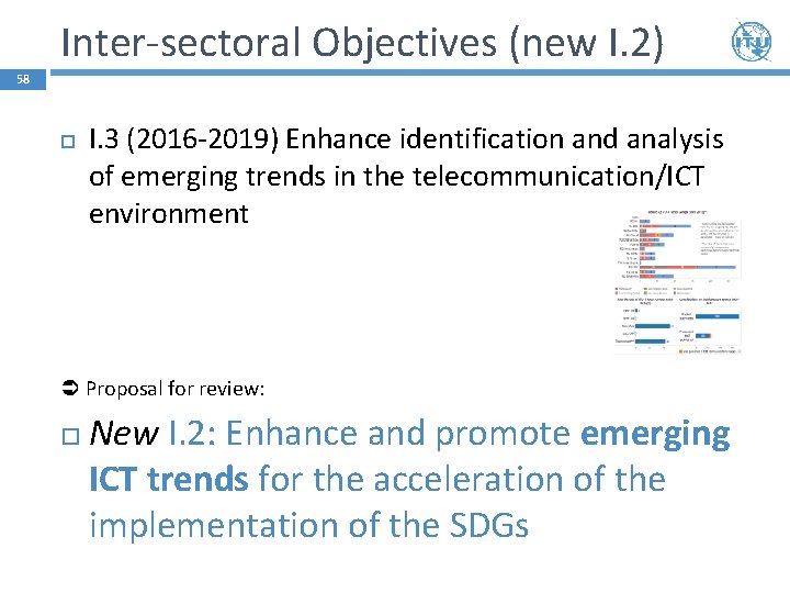 Inter-sectoral Objectives (new I. 2) 58 I. 3 (2016 -2019) Enhance identification and analysis