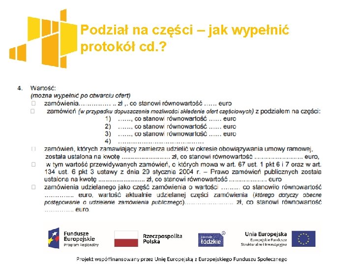 Podział na części – jak wypełnić protokół cd. ? 