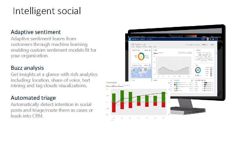 Intelligent social Adaptive sentiment learns from customers through machine learning enabling custom sentiment models Intelligent social Adaptive sentiment learns from customers through machine learning enabling custom sentiment models
