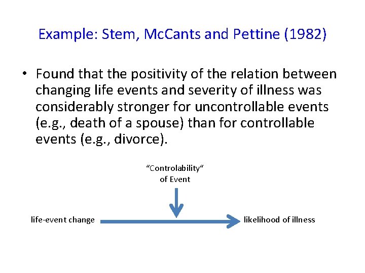 Example: Stem, Mc. Cants and Pettine (1982) • Found that the positivity of the