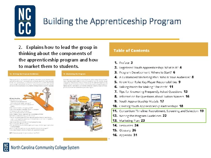 Building the Apprenticeship Program 2. Explains how to lead the group in thinking about