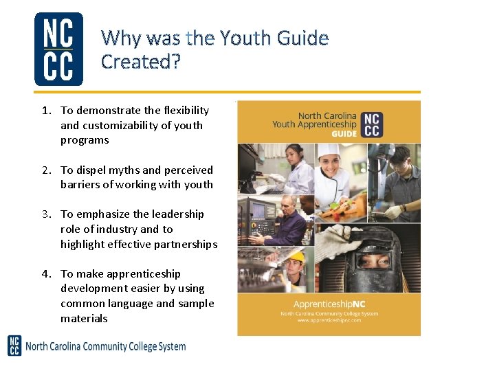 Why was the Youth Guide Created? 1. To demonstrate the flexibility and customizability of