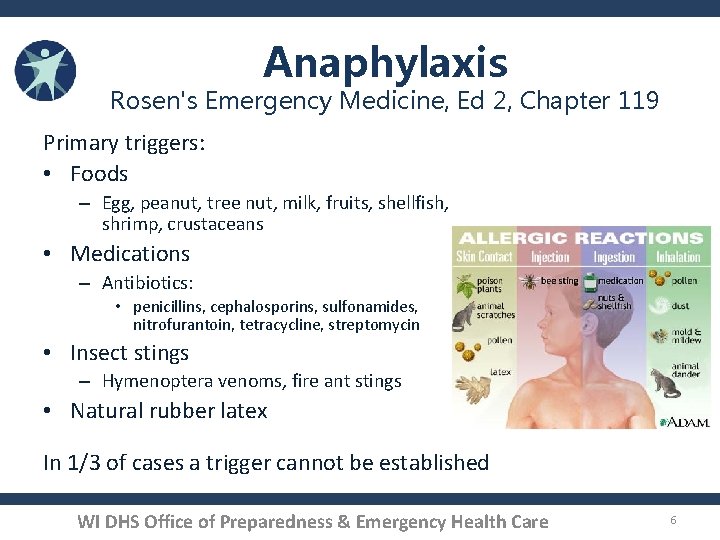 Anaphylaxis Rosen's Emergency Medicine, Ed 2, Chapter 119 Primary triggers: • Foods – Egg,