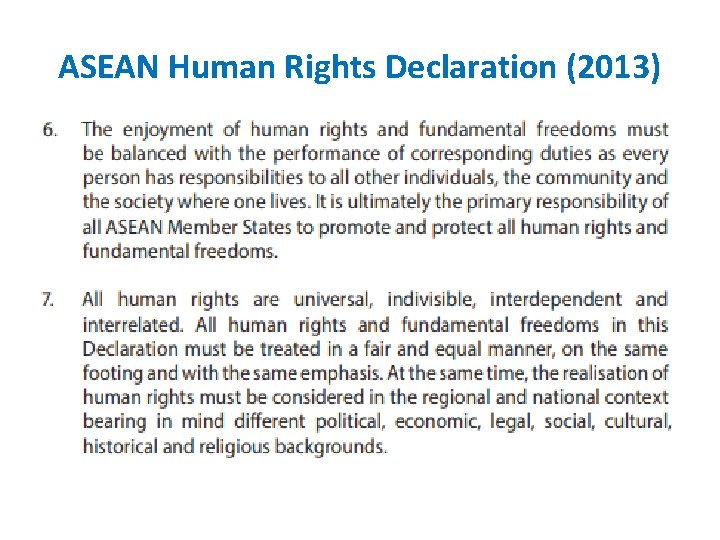 ASEAN Human Rights Declaration (2013) 