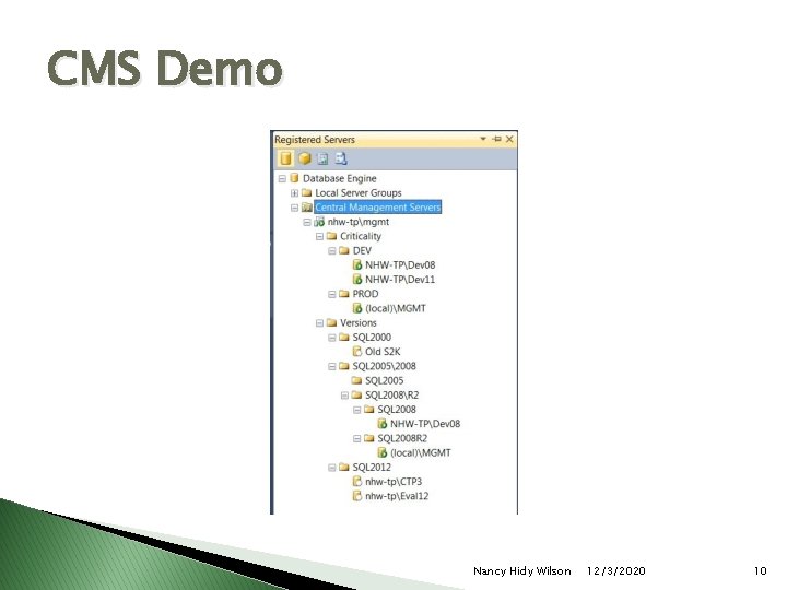 CMS Demo Nancy Hidy Wilson 12/3/2020 10 