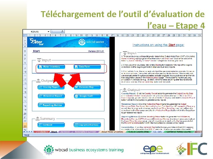 Téléchargement de l’outil d’évaluation de l’eau – Etape 4 