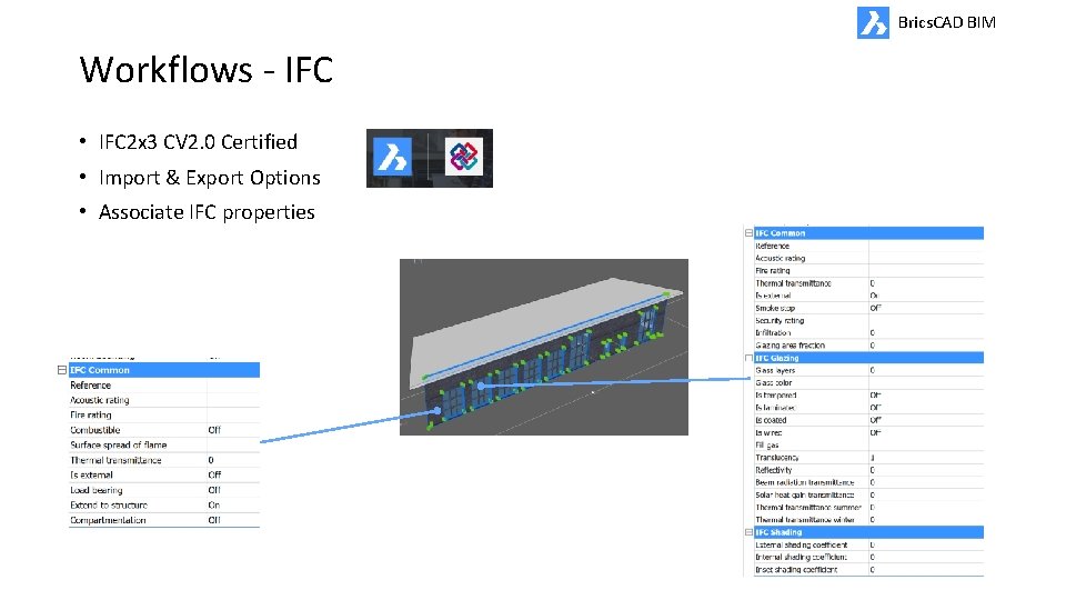 Brics. CAD BIM Workflows - IFC • IFC 2 x 3 CV 2. 0
