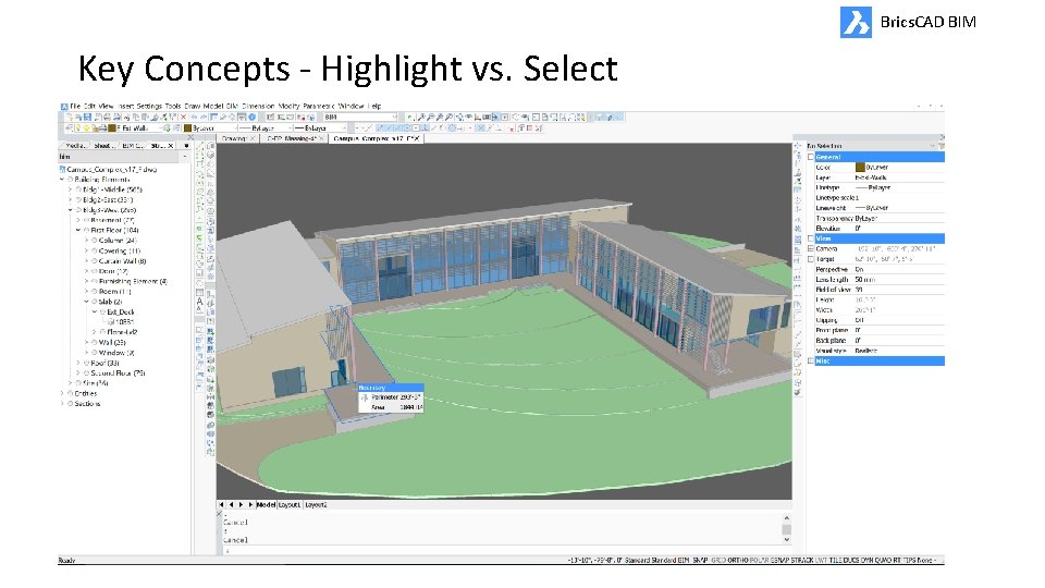 Brics. CAD BIM Key Concepts - Highlight vs. Select 