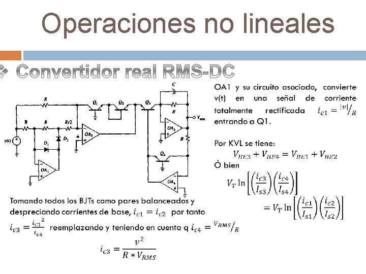 Operaciones no lineales 