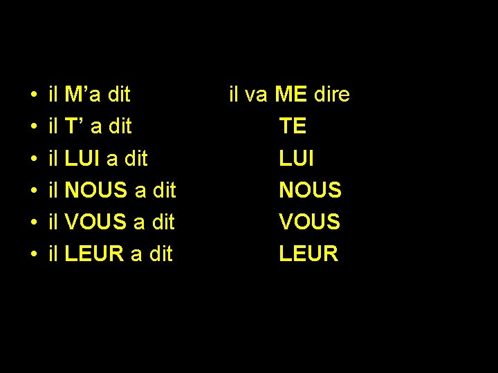  • • • il M’a dit il T’ a dit il LUI a