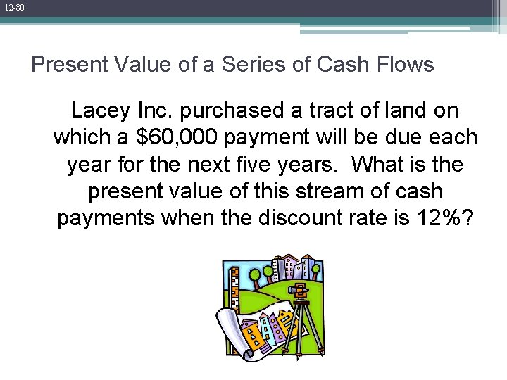 12 -80 Present Value of a Series of Cash Flows Lacey Inc. purchased a