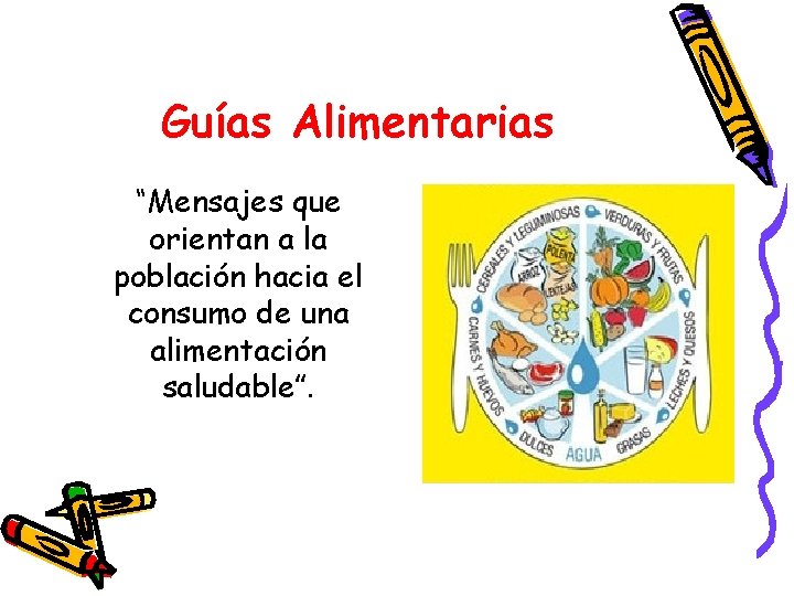 Guías Alimentarias “Mensajes que orientan a la población hacia el consumo de una alimentación