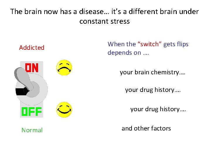 The brain now has a disease… it’s a different brain under constant stress Addicted