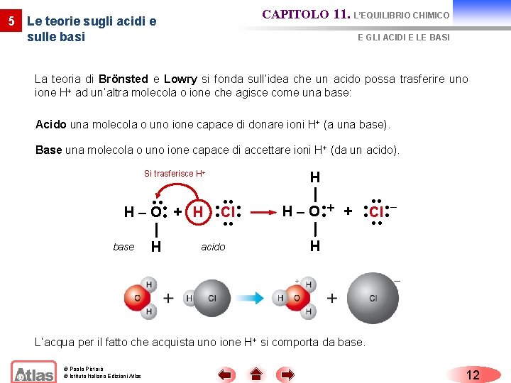 CAPITOLO 11. L’EQUILIBRIO CHIMICO 5 Le teorie sugli acidi e sulle basi E GLI