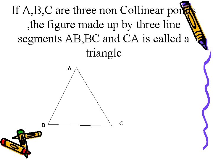 If A, B, C are three non Collinear points , the figure made up