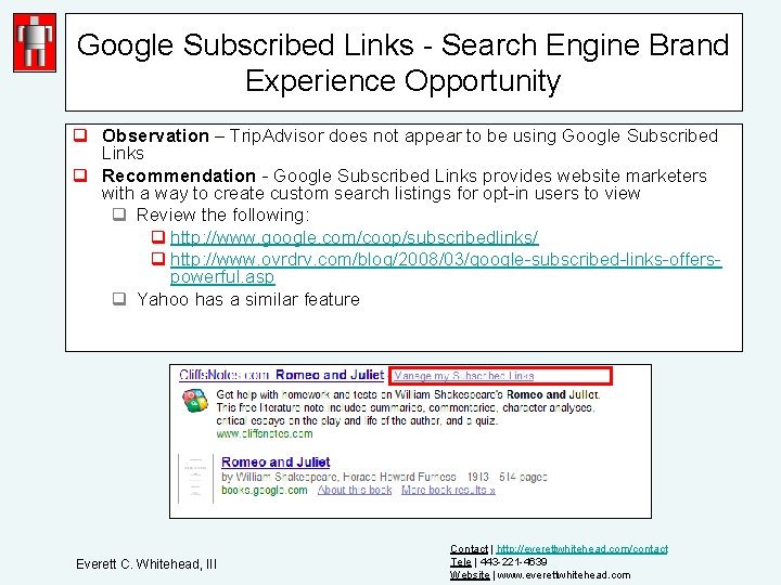 Google Subscribed Links - Search Engine Brand Experience Opportunity q Observation – Trip. Advisor