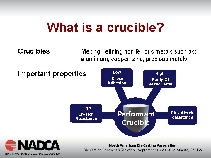 What is a crucible? Crucibles Melting, refining non ferrous metals such as: aluminium, copper,