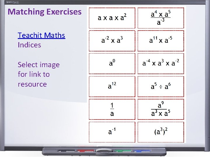 Matching Exercises Teachit Maths Indices Select image for link to resource 