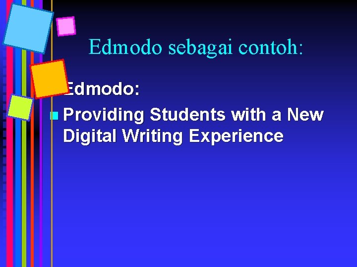 Edmodo sebagai contoh: n Edmodo: n Providing Students with a New Digital Writing Experience