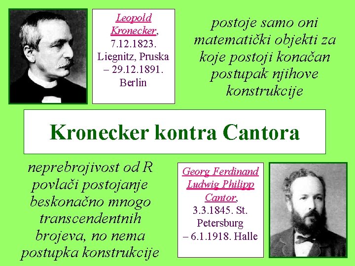 Leopold Kronecker, 7. 12. 1823. Liegnitz, Pruska – 29. 12. 1891. Berlin postoje samo