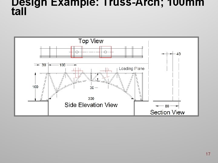 Design Example: Truss-Arch; 100 mm tall 17 Design Example: Truss-Arch; 100 mm tall 17