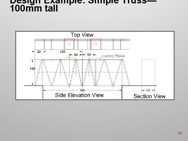 Design Example: Simple Truss— 100 mm tall 18 Design Example: Simple Truss— 100 mm tall 18