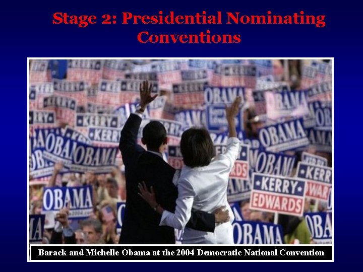 Stage 2: Presidential Nominating Conventions Barack and Michelle Obama at the 2004 Democratic National