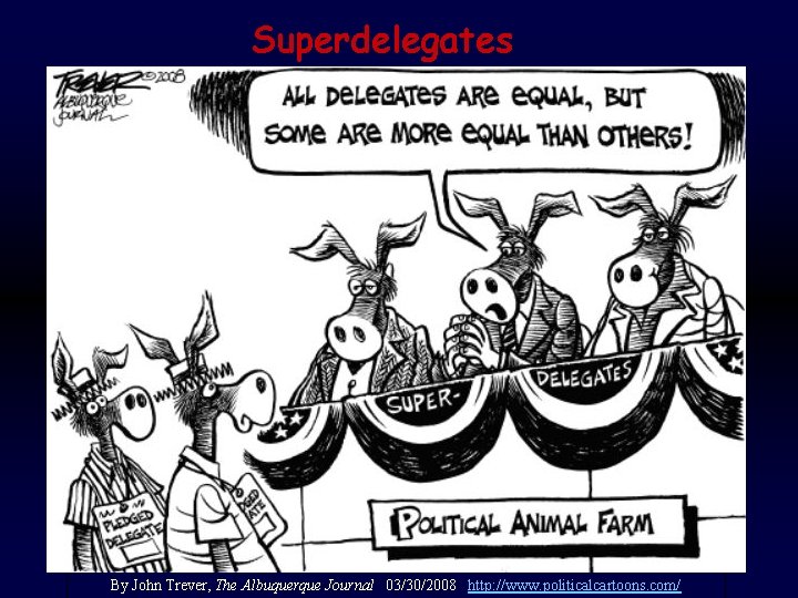 Superdelegates By John Trever, The Albuquerque Journal 03/30/2008 http: //www. politicalcartoons. com/ 