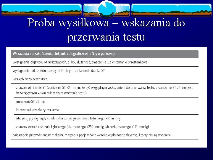 Próba wysiłkowa – wskazania do przerwania testu 