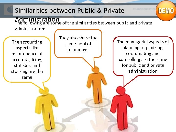 Similarities between Public & Private Administration The following are some of the similarities between