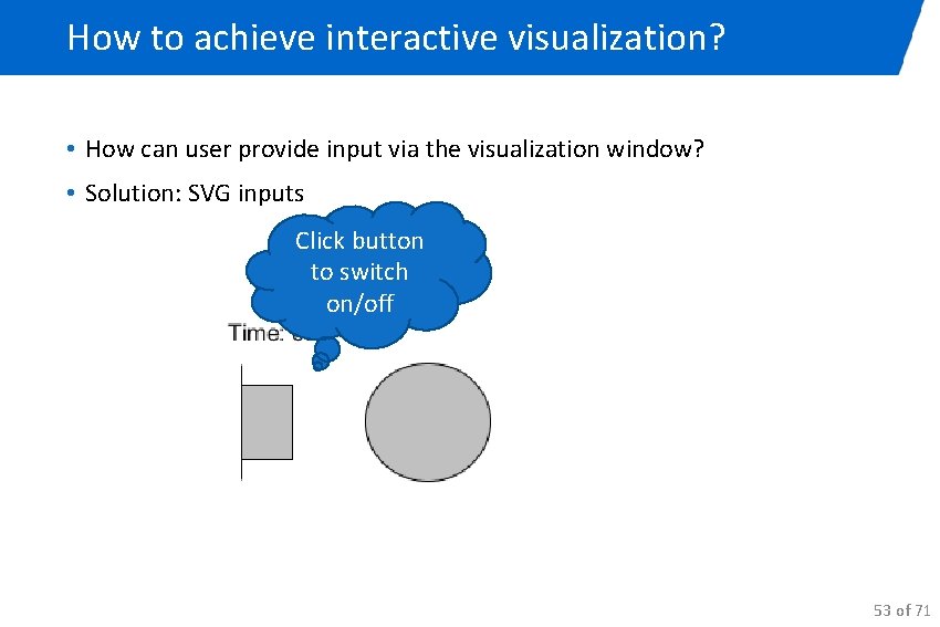 How to achieve interactive visualization? • How can user provide input via the visualization