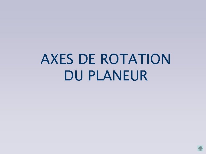 AXES DE ROTATION DU PLANEUR 