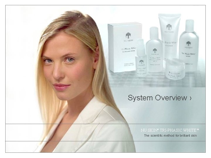 System Overview › NU SKIN® TRI-PHASIC WHITE™ The scientific method for brilliant skin 