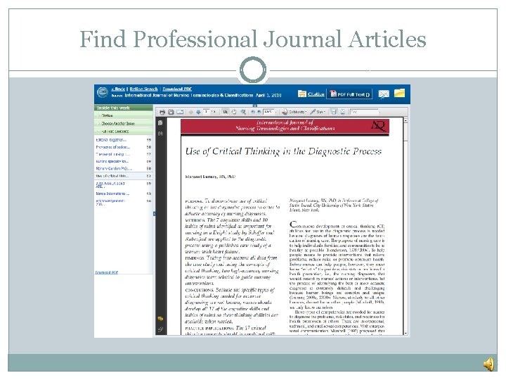 Find Professional Journal Articles 