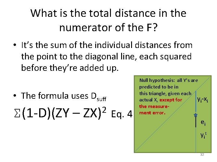 What is the total distance in the numerator of the F? • It’s the