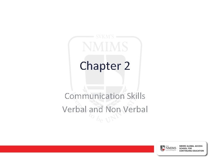 Chapter 2 Communication Skills Verbal and Non Verbal 
