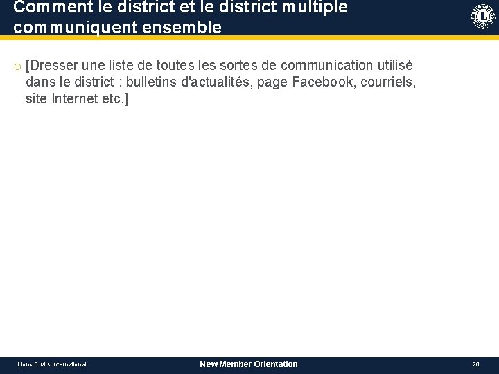 Comment le district et le district multiple communiquent ensemble o [Dresser une liste de