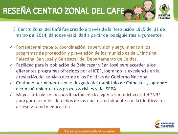 RESEÑA CENTRO ZONAL DEL CAFE El Centro Zonal del Café fue creado a través