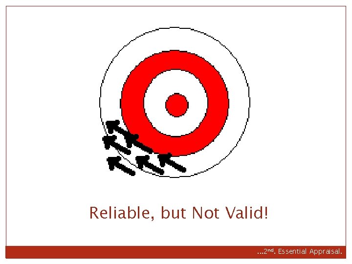 Reliable, but Not Valid!. . . 2 nd. Essential Appraisal. 