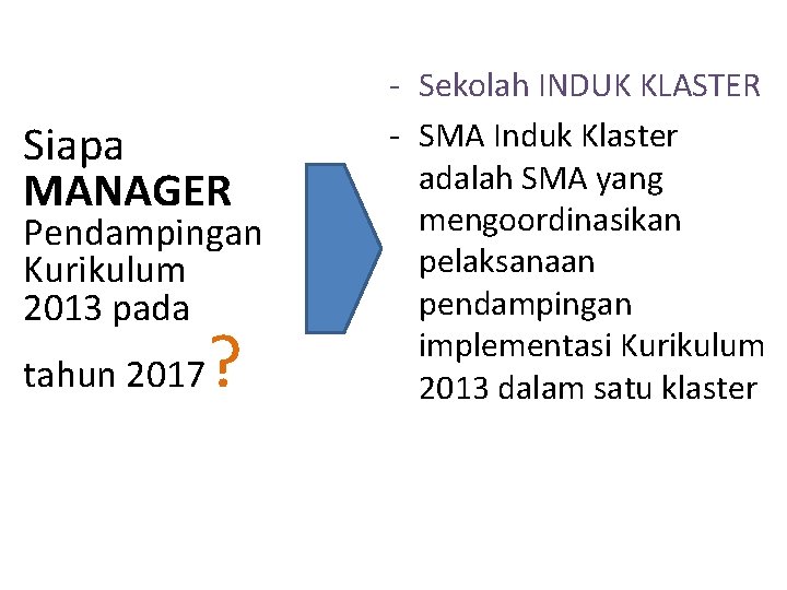 Siapa MANAGER Pendampingan Kurikulum 2013 pada tahun 2017 ? - Sekolah INDUK KLASTER -